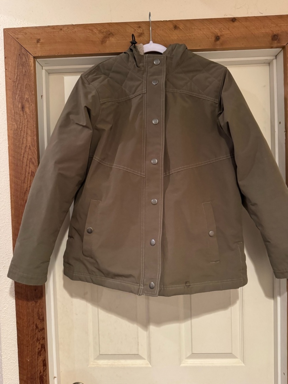 Berne Olive Green Hooded Utility Jacket